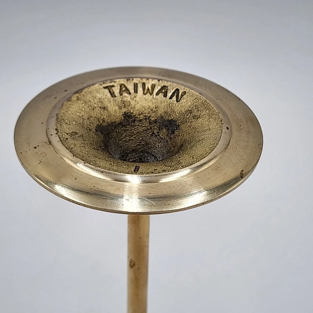 Vintage Interpur Brass Taper Candlestick Holder 7.75